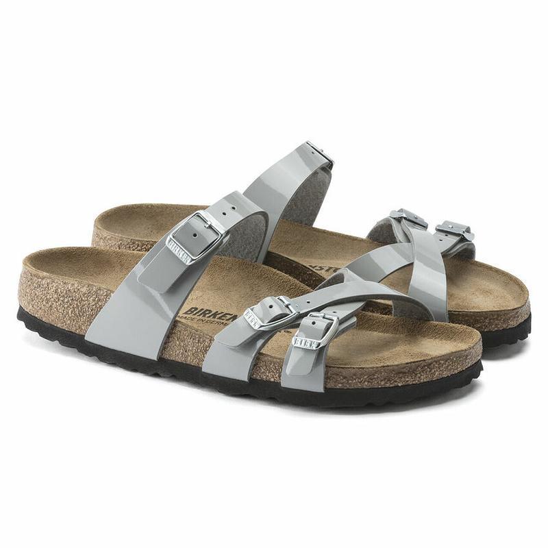 Franca Birkenstock Lakovane Birko Flor Damske Strieborne | SK 95CTV